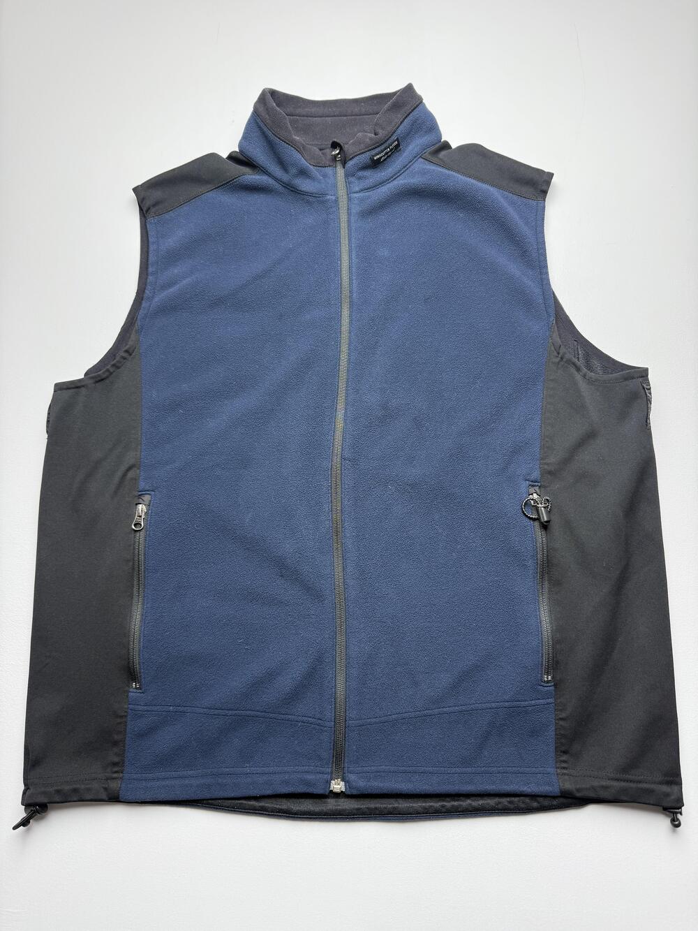 Eddie Bauer Vest Mens XLT Blue Windcutter Fleece Full Zip Outdoor Hiking Casual